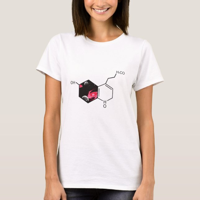 T-shirt molécule chimique avec vue spatiale (Devant)
