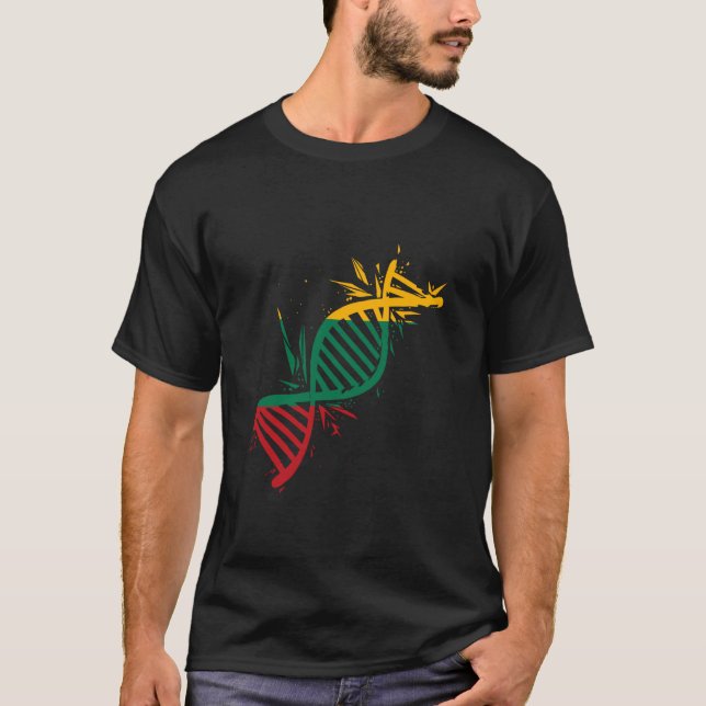 T-shirt Molécule d'ADN de racines lituaniennes Lit de fier (Devant)