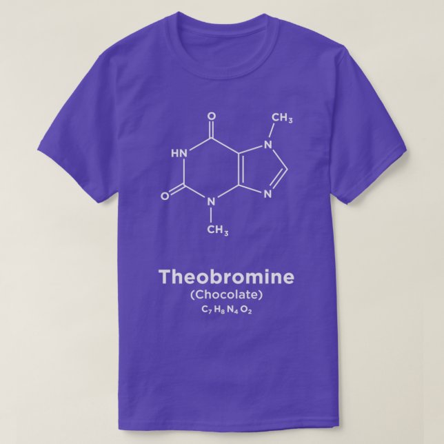 T-shirt Molécule de théobromine au chocolat (Design devant)