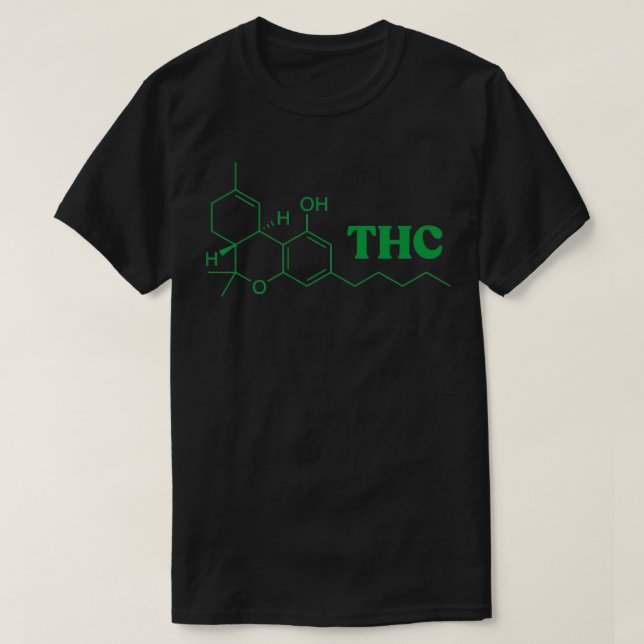 T-shirt molécule THC avec nom (Design devant)