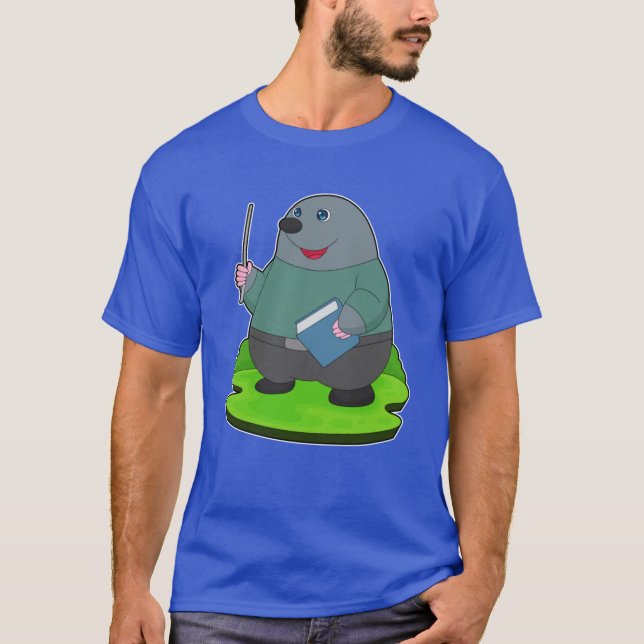 T-shirt Moleeacher Book School boy funny friend (Devant)