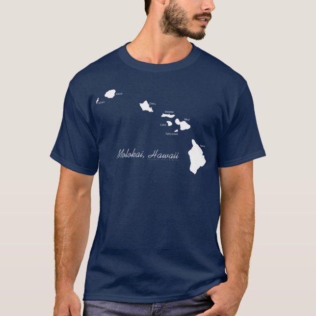 T-shirt Molokai Hawaii Avec Les Îles Hawaïennes (Devant)