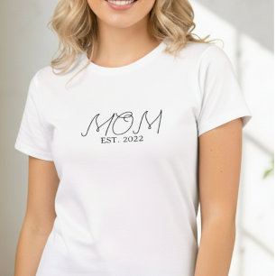 T-shirt MOM écriture noire Établie 20XX