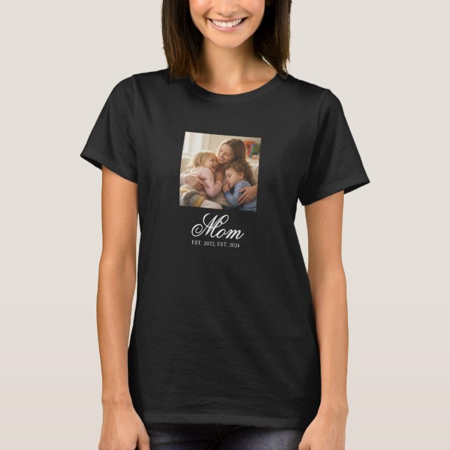 T-shirt Mom Established Black Elegant Script Photo (Devant)
