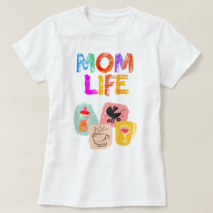T-shirt MOM LIFE - Joyful Motherhood Design