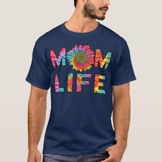 T-shirt MOM LIFE Shirt Sunflower Tie Dye Hippie Mommy Moth