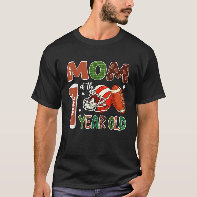 T-shirt Mom Of The 1 Year Old Football Themed 1st Birthday (Devant)