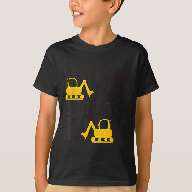 T-shirt Mom Of The Birthday Boy Funny Excavator Truck B-da (Devant)