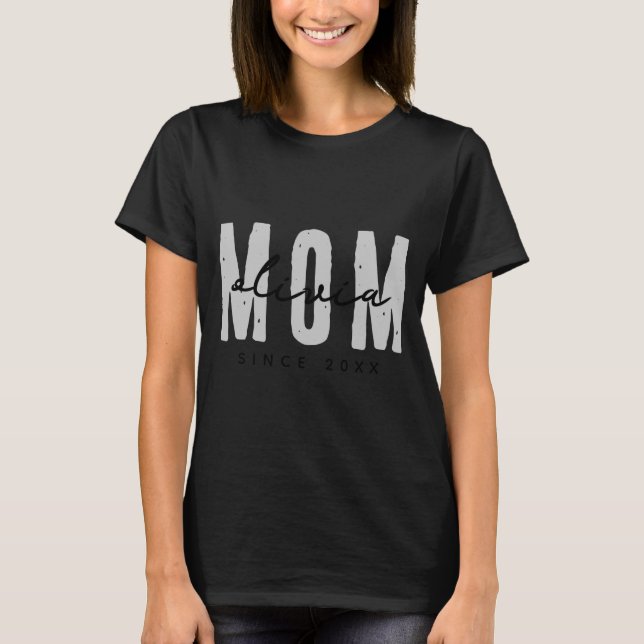 T-shirt Mom Since 20xx Modern Simple Preppy  (Devant)