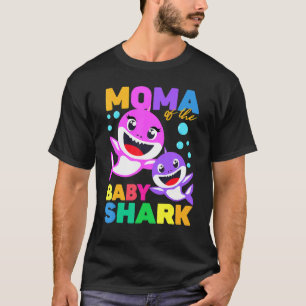 T-shirt Moma Of The Baby Birthday Shark Moma Shark Christm