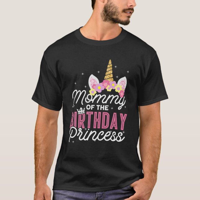 T-shirt Momie De L'Anniversaire Princesse Unicorn Princess (Devant)
