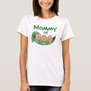 T-shirt Momie de triplés mixtes avec peau plus foncée