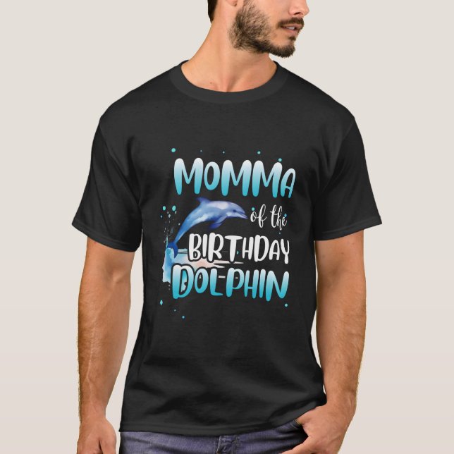 T-shirt Momma De L'Anniversaire Dolphin Famille Correspond (Devant)