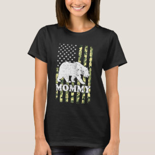 T-shirt Mommy Bear Camping Randonnée Camouflage américain