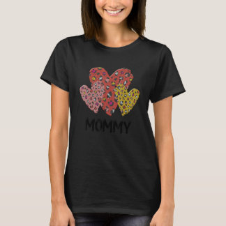 T-shirt Mommy Hearts Leopard Plaid Vlentines Day Boys Girl
