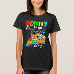 T-shirt Mommy Of Anniversaire Garçons Train Famille Safari