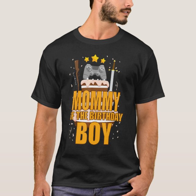 T-shirt Mommy of The Birthday Boy Gamepad B Day Gamer Part (Devant)