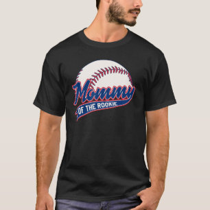 T-shirt Mommy Rookie Anniversaire de baseball Thème de la