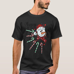 T-shirt Mommy Snowman Sucre de canne Noël Noël Noël Noël N