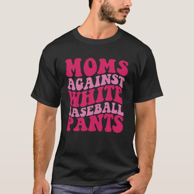 T-shirt Moms contre les pantalons de baseball blanc Sports (Devant)