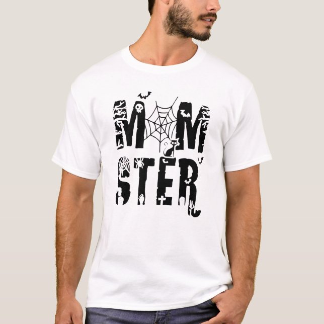 T-shirt Momster Funny Halloween Spider Bat Graphisme (Devant)