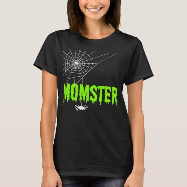 T-shirt Momster Lime Green Driver Police Spider Web (Devant)