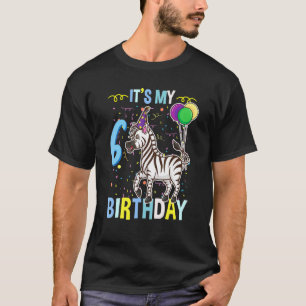 T-shirt Mon 6ème anniversaire Zebra African Animal