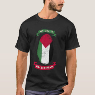 T-shirt Mon Adn Est Palestinien Palestine Drapeau Empreint