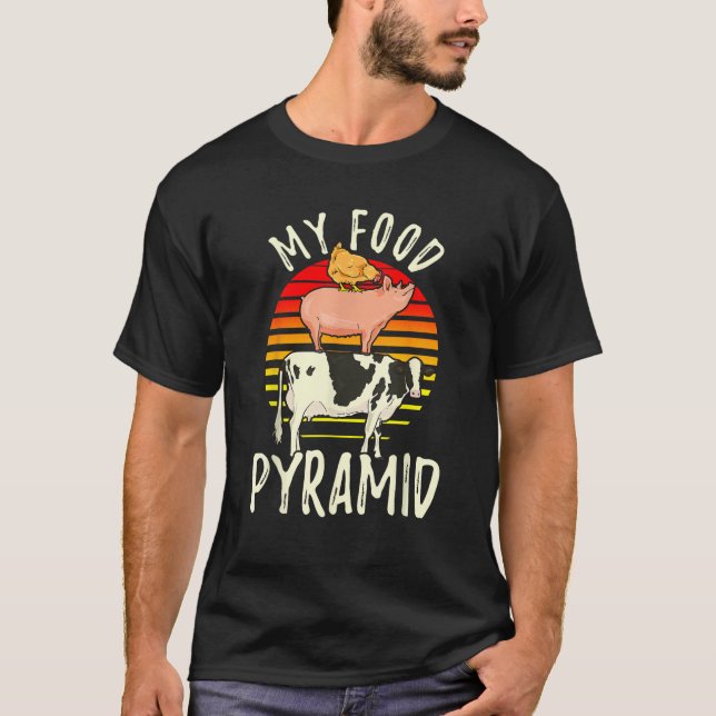 T-shirt Mon alimentation Pyramide Viande Mater Carnivore D (Devant)