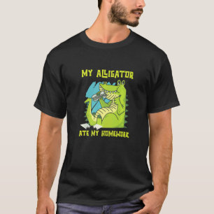 T-shirt Mon Alligator A Mangé Mon Devoir Reptiles Zoo Étan