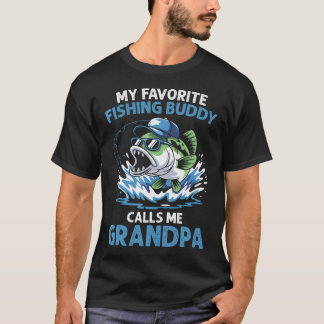 T-shirt Mon ami de pêche préféré m'appelle Papy Drôle F