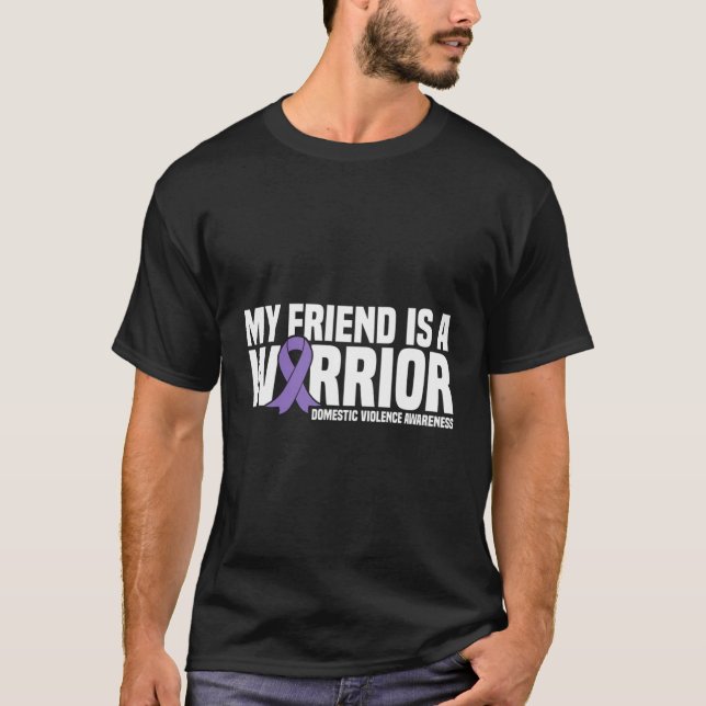T-shirt Mon Ami Est Un Guerrier Sensibilisation À La Viole (Devant)