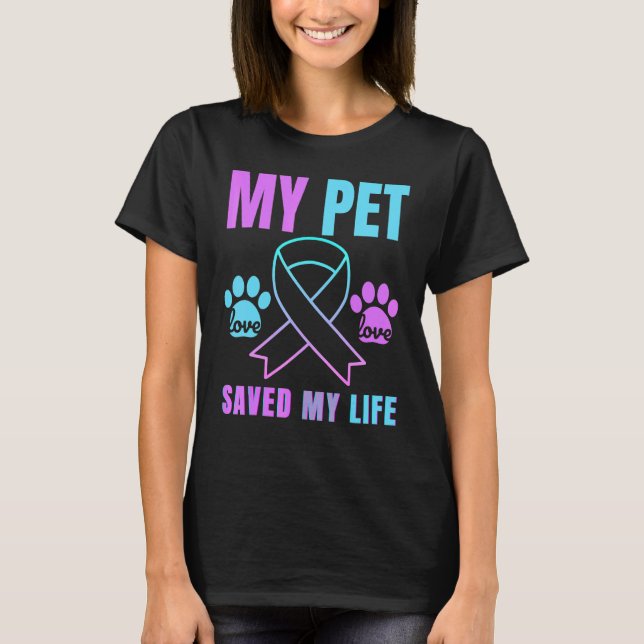 T-shirt Mon animal de compagnie a sauvé ma vie Prévention  (Devant)