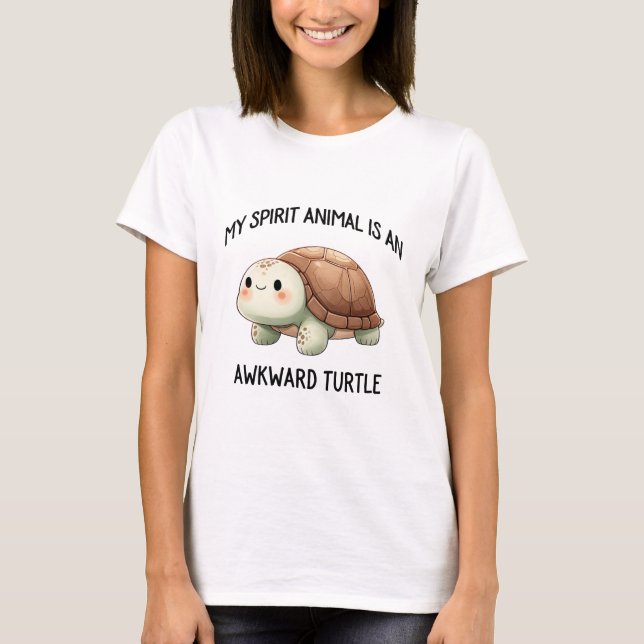 T-shirt Mon Animal D'Esprit Est Une Tortue Maladroite (Devant)