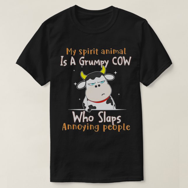 T-shirt Mon Animal D'Esprit Est Une Vache Grincheuse Qui S (Design devant)