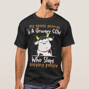 T-shirt Mon Animal D'Esprit Est Une Vache Grincheuse Qui S