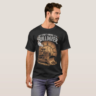 T-shirt Mon animal spirituel est Bulldozer Vintage Constru