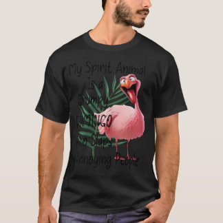 T-shirt Mon animal spirituel est un flamant grincheux qui