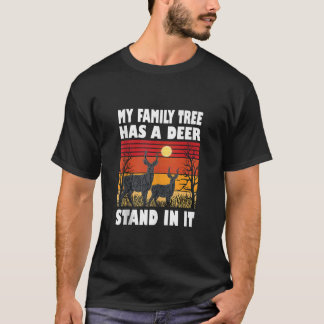 T-shirt Mon Arbre Familial A Un Deer Stand Dans Il Chasse
