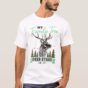 T-shirt Mon arbre familial Chasse aux cerfs Chasse aux cha