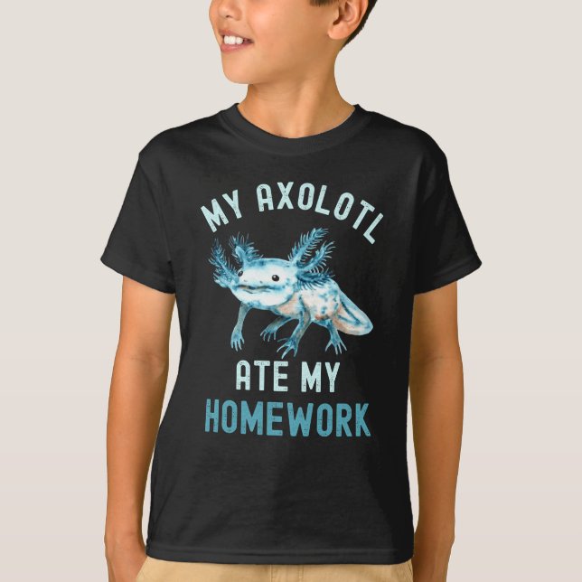 T-shirt Mon Axolotl Mange Mes Mains Drôle Axolotl (Devant)