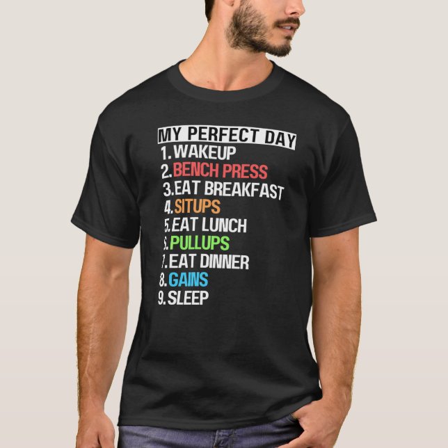 T-shirt Mon Banc de Presse Parfaite pour la Journée Releve (Devant)