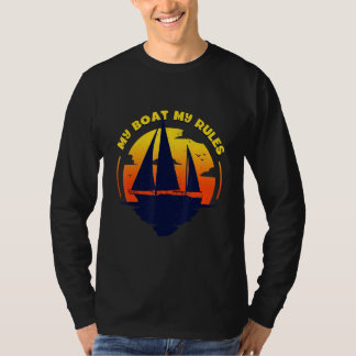 T-shirt Mon bateau Mes règles Capitaine Ponton de bateau