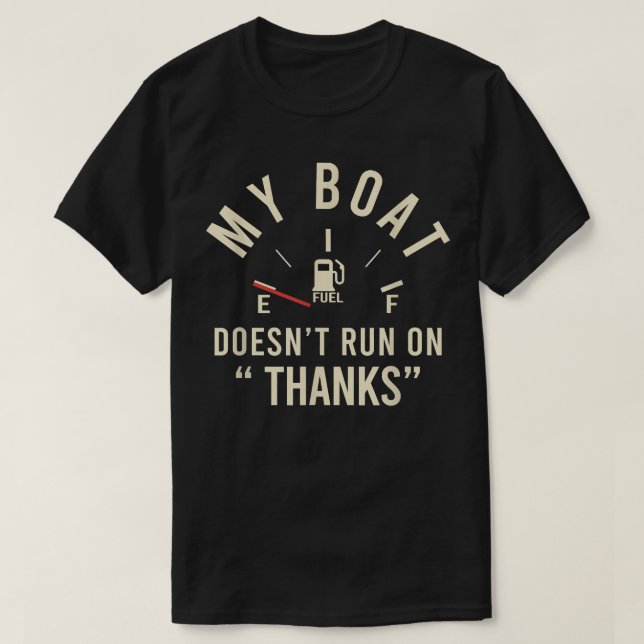 T-shirt Mon bateau ne tourne pas sur 'Merci' Drôle Vêtemen (Design devant)