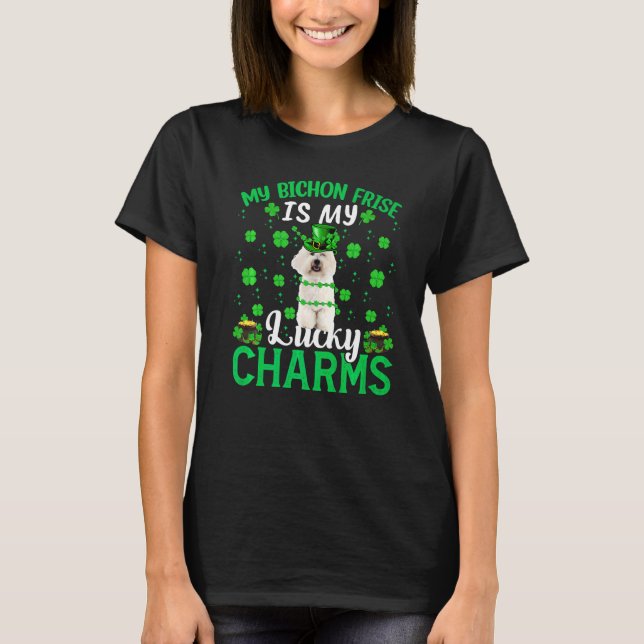 T-shirt Mon Bichon Frise Est Mon Lucky Charms Chien St Pat (Devant)