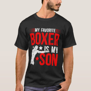 T-shirt Mon Boxer Favori Est Mon Fils Boxer Papa Boxer Fat