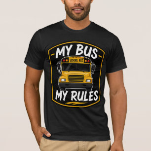 T-shirt Mon Bus Mes Règles Badge de vue avant de chauffeur