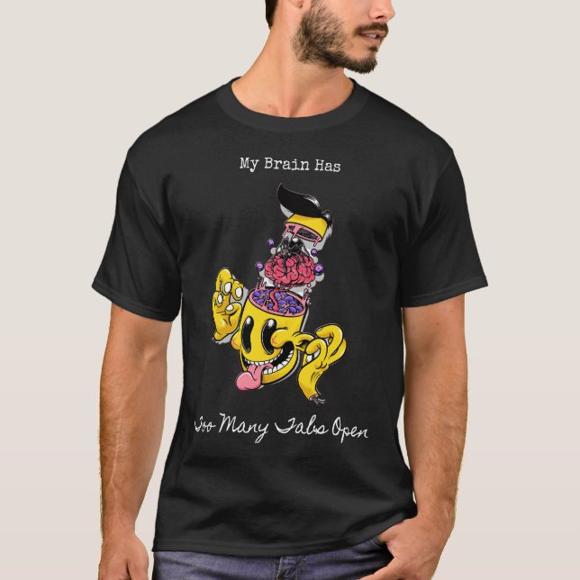 T-shirt Mon Cerveau A Trop D'Onglets Ouverts (Devant)