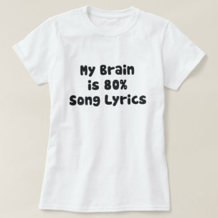 T-SHIRT MON CERVEAU EST 80% PAROLES DE CHANSON