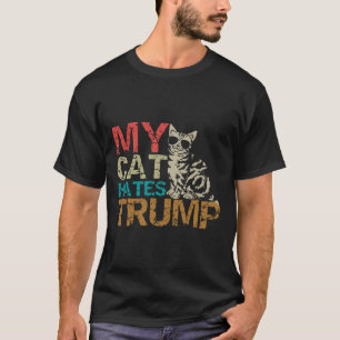 T-shirt Mon chat déteste Trump Cats contre Trump Retro Sty